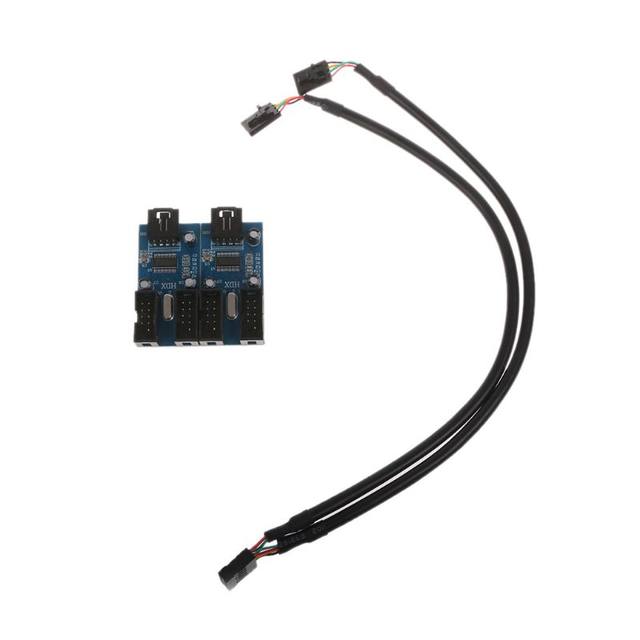 Rocketek Motherboard USB 2.0 9pin Header 1 to 4 Extension Hub