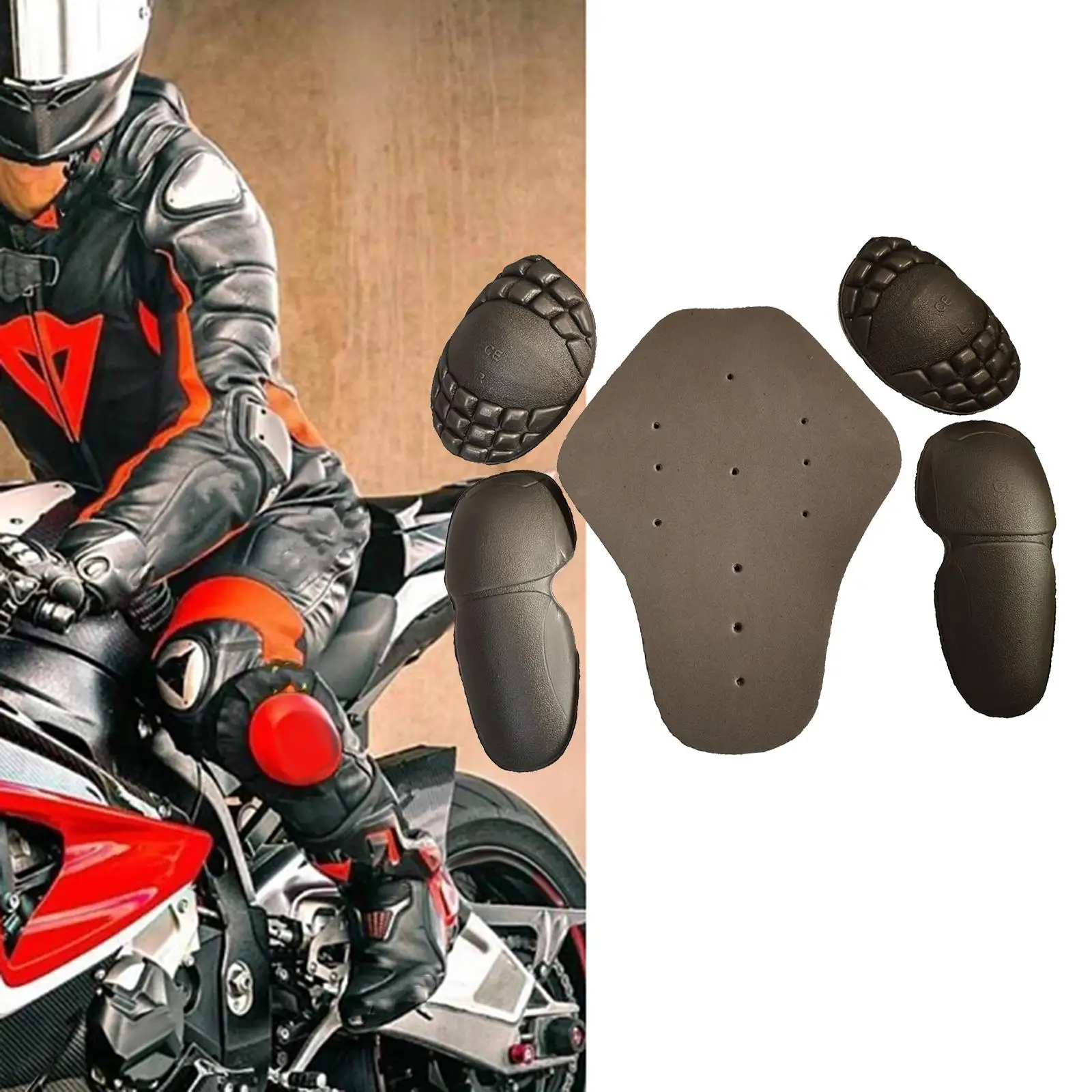 5 Pieces Motorbike Body Protective Gear Elbow Back Shoulder Protection Motorbike