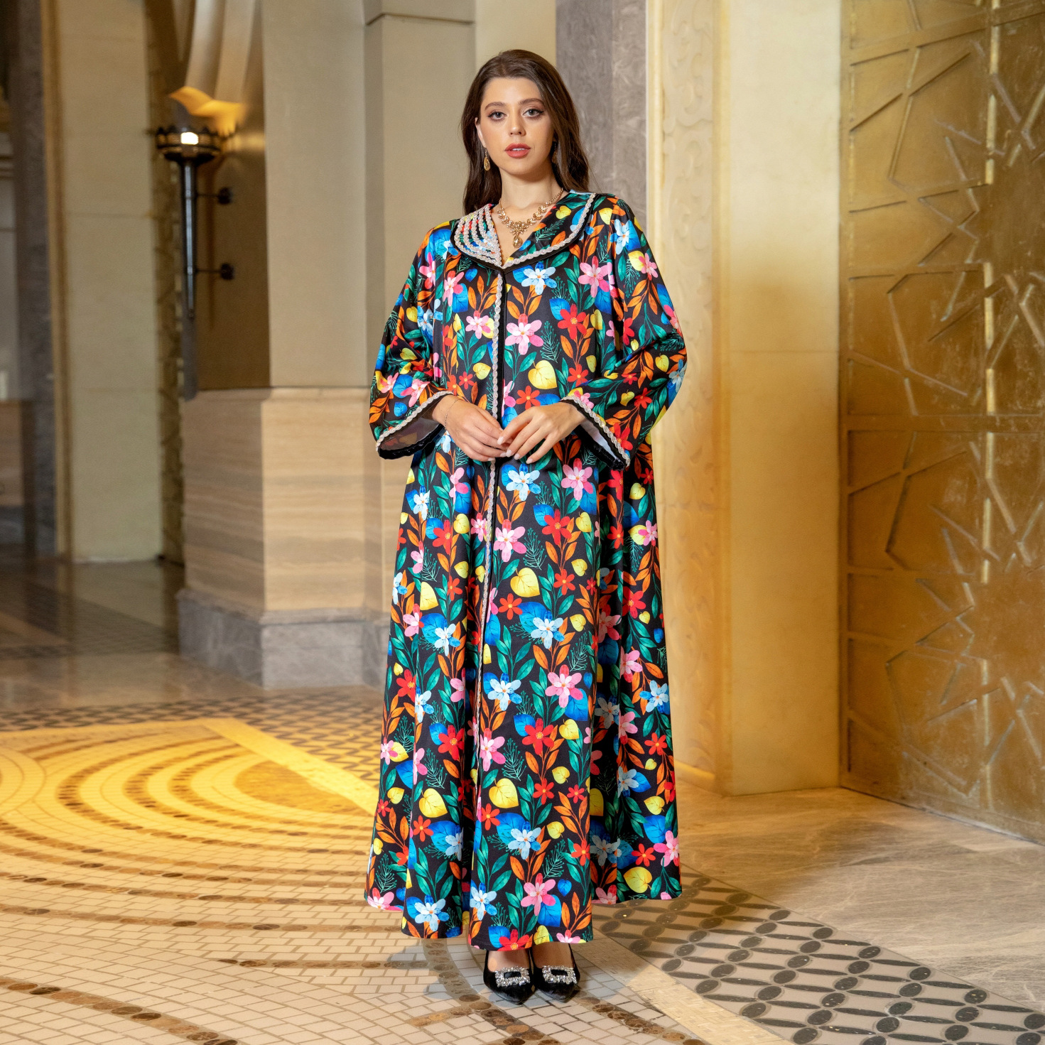 Ramadan, vestido Jalabiya, robe de quimono de