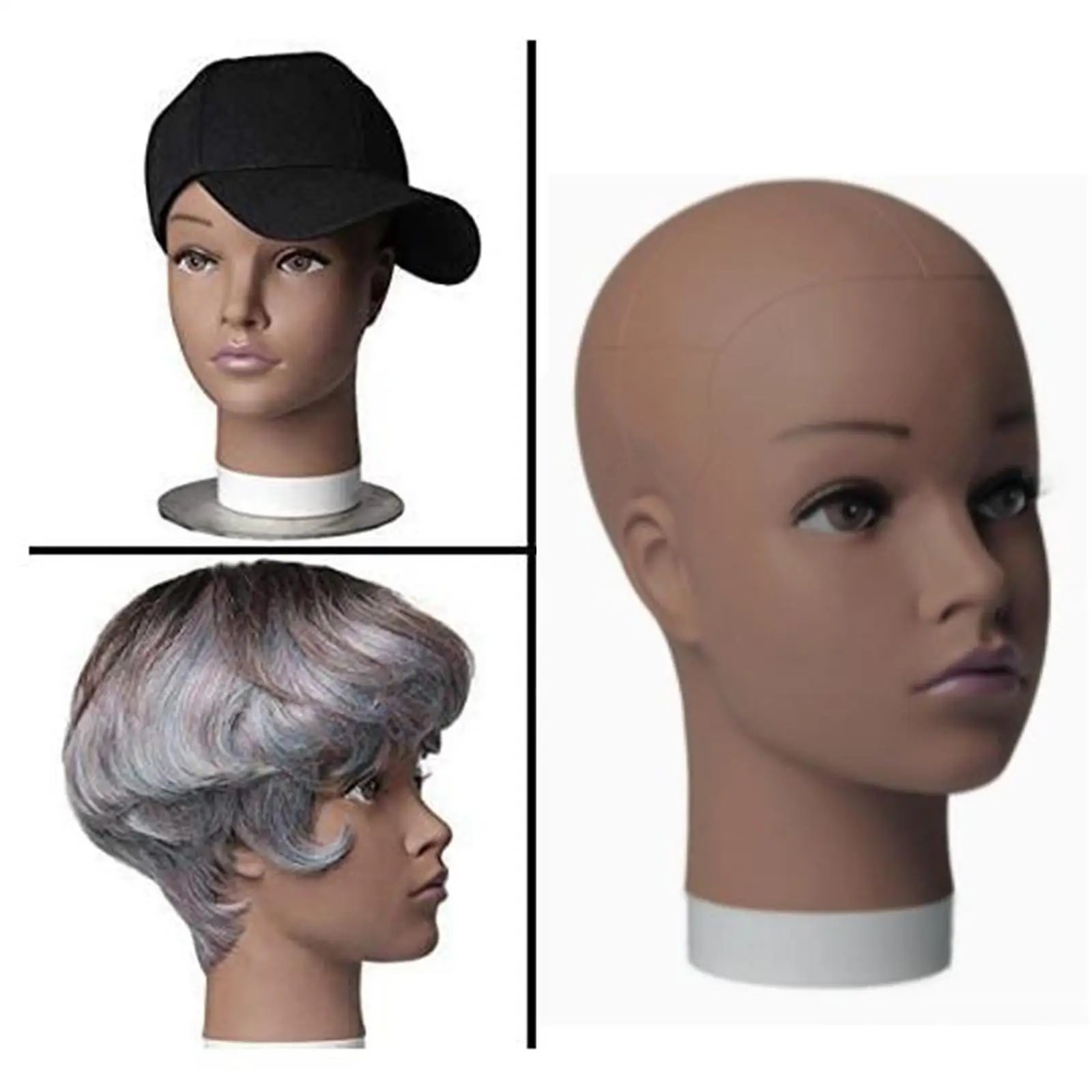  Head Model Bald Cosmetology Professional for Display Hat Making Wigs Training Scarf Headdress