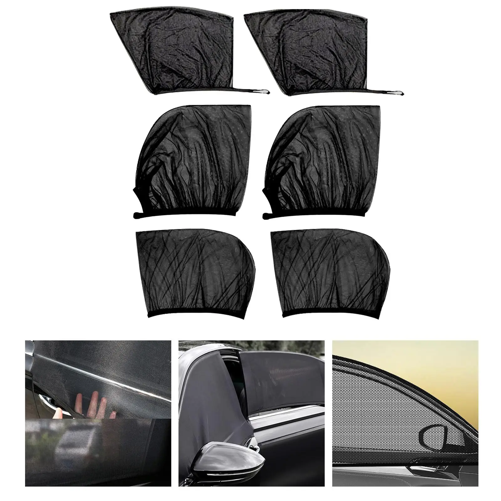 Car Window Shades Breathable Stretchy Mesh Sun Blocking Blackout Covers for Camping