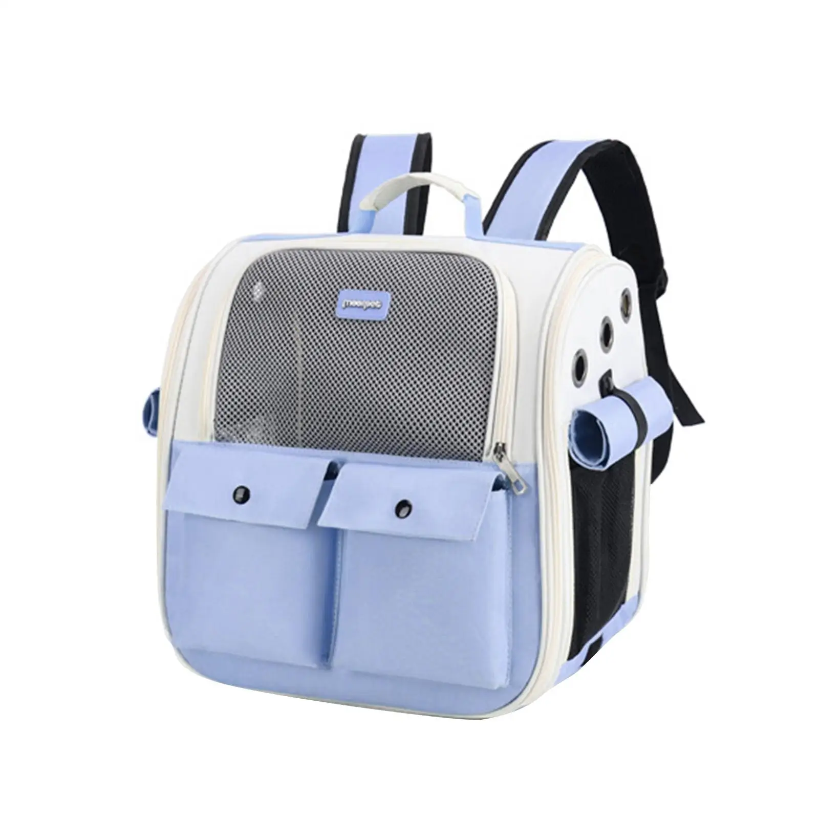 Pet Cat Carrier Backpack Adjustable Strap Carrying Bag Ventilation High Capacity Foldable for Walking Outdoor Hiking