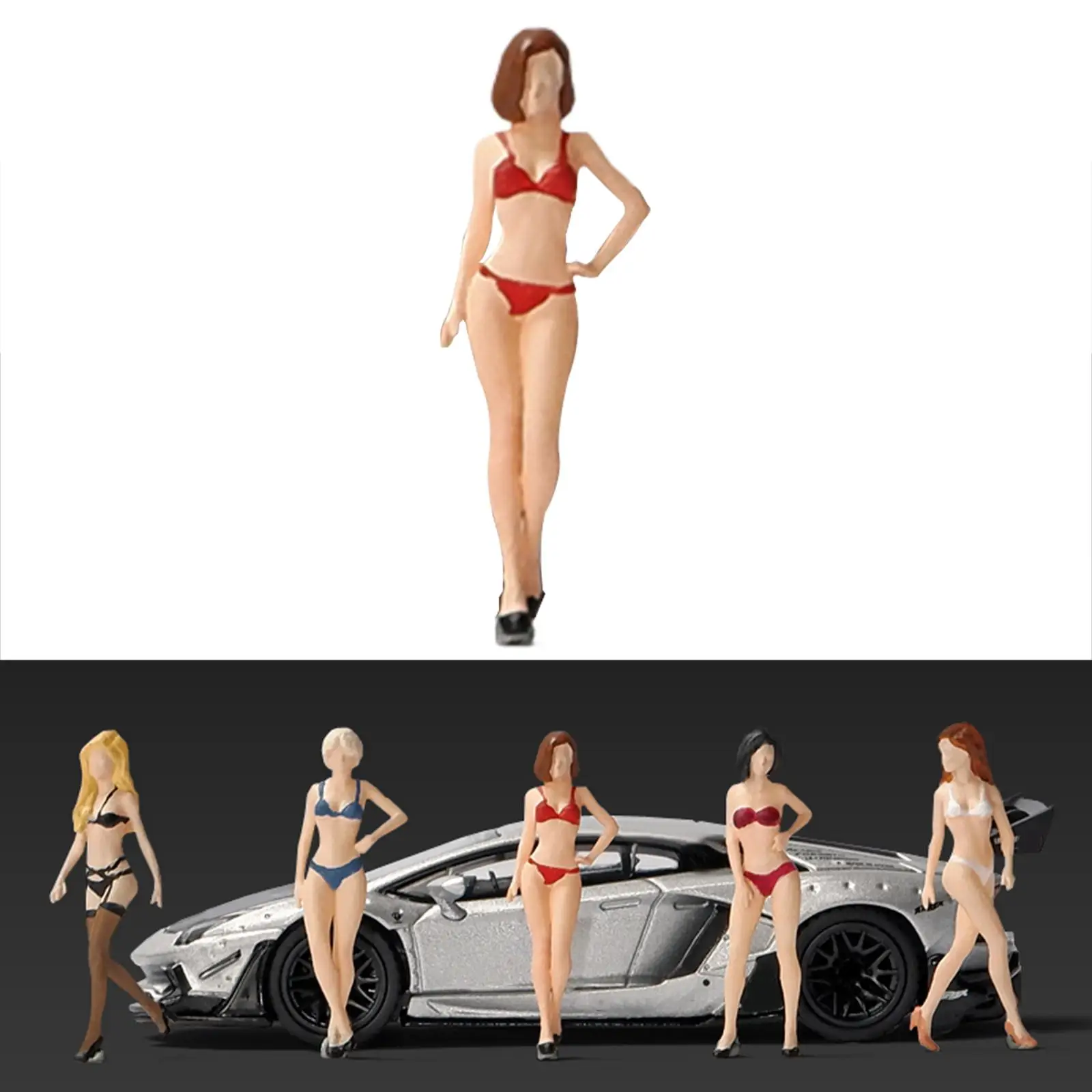 1/64 Scale Model People Figures Miniature People Model for DIY Scene Layout