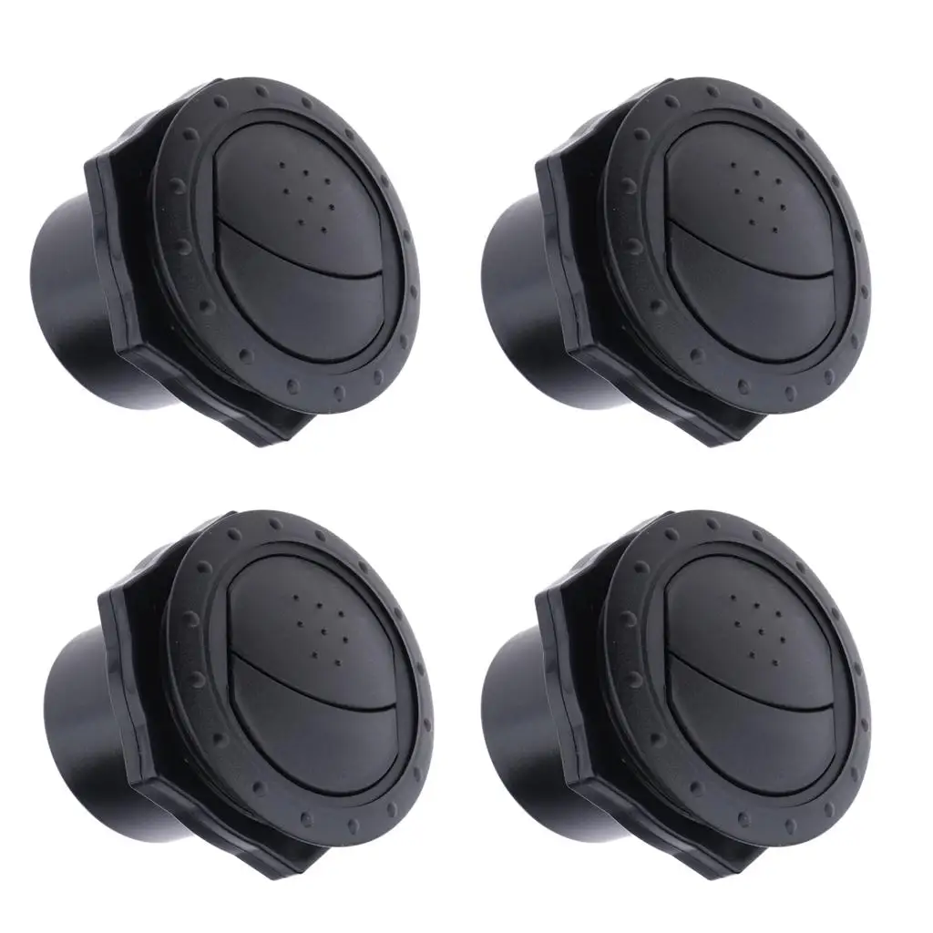 Pack of 4 board Air Conditioning Deflector Outlet Vent for Car RV Boats Yacht - Black