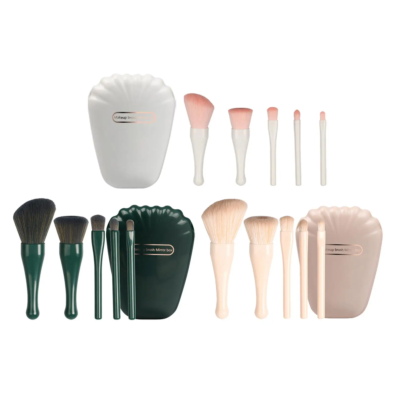5Pcs Brushes Tool Set Blush Portable Beauty Products with Storage Box Brushes Kit for women