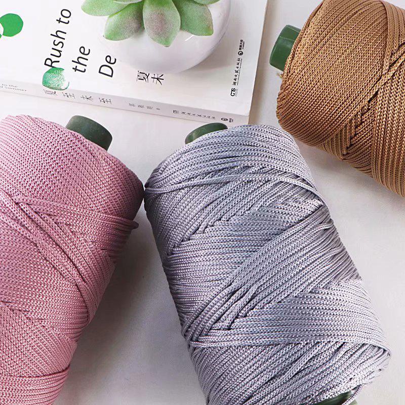 Description Picture 2 of item240 Meters Polyester Rope  Crochet Bag Cord Macrame Rope Crochet Thread Gift for Knitter Yarn for DIY Hat Handbag Sweater Hat