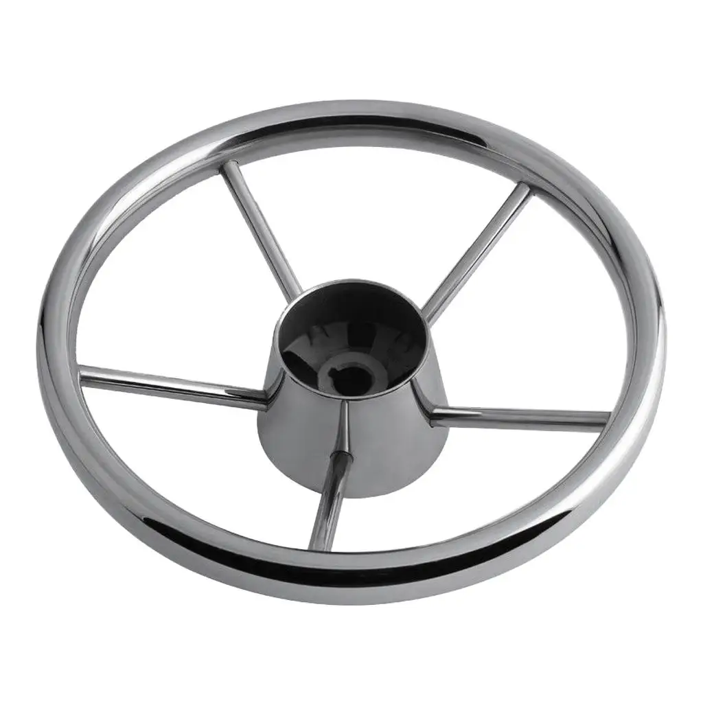 Universal Stainless Steel 5 Spoke Boat Yacht Steering Wheel Turning