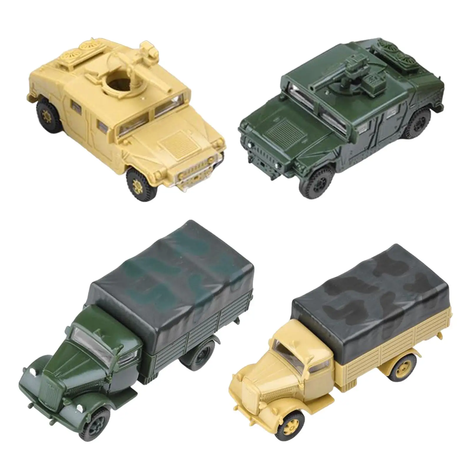 2 Pieces 1/72 Vehicle Model Kits for Collection Tabletop Decor Keepsake