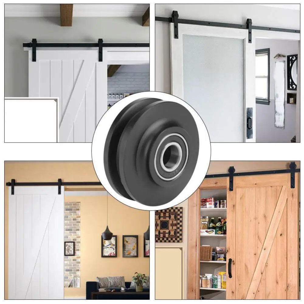 1pc Sliding Barn Window Hanging Track Pulley Home Improvement