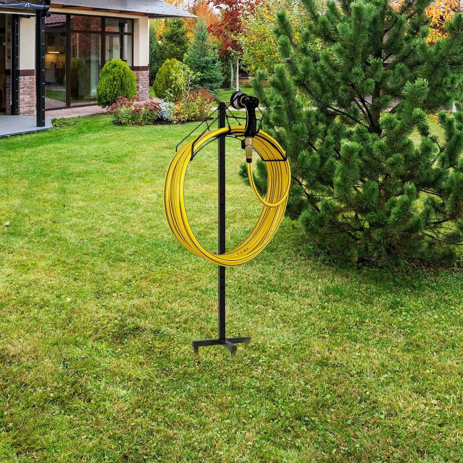 Heavy Duty Garden Hose Reel Hose Rack Metal Water Pipe Storage Stand Rack Garden