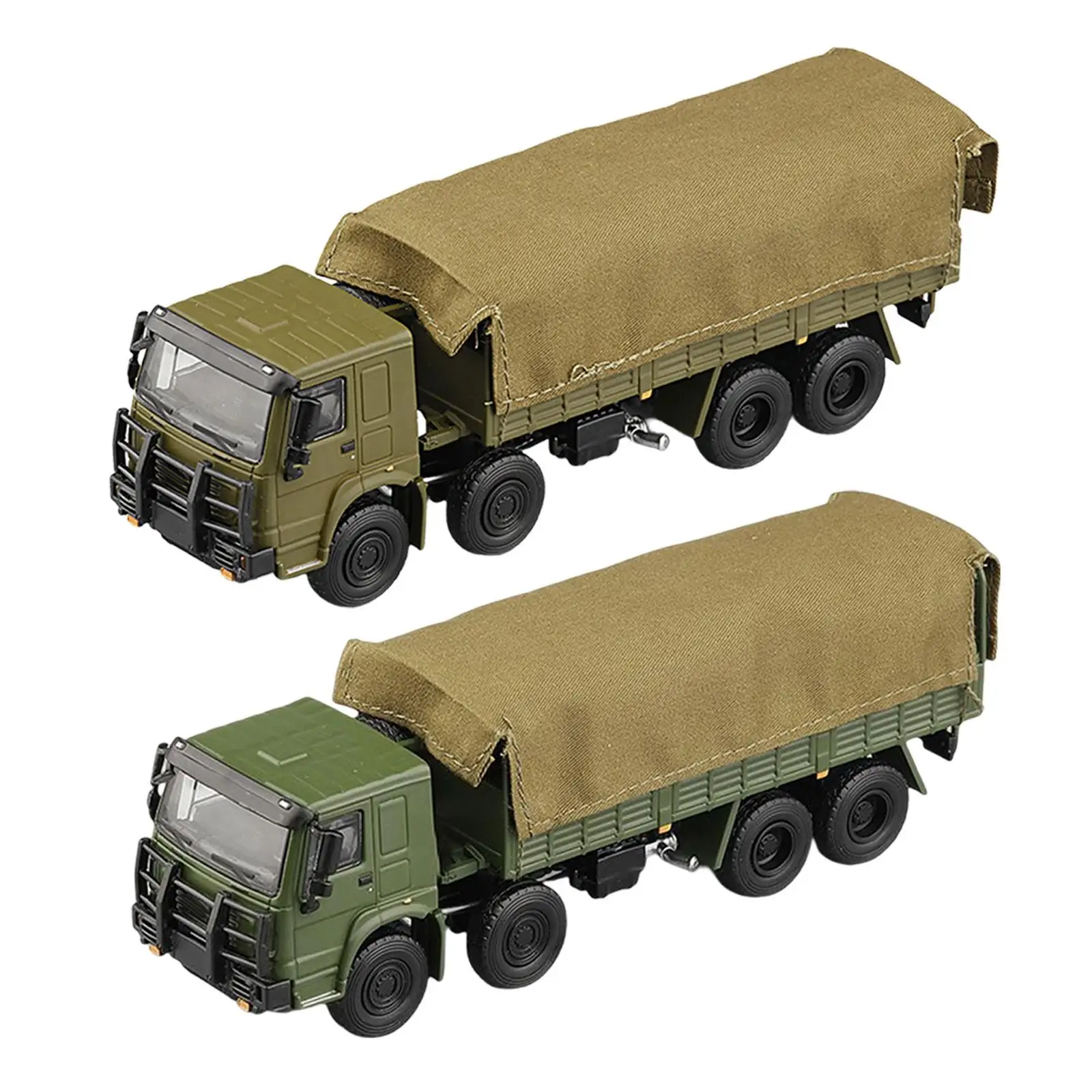 1/64 Transport Truck Sand Table Ornament Diecast Toys Alloy Car Model for Photography Props Scenery Landscape Diorama Decoration