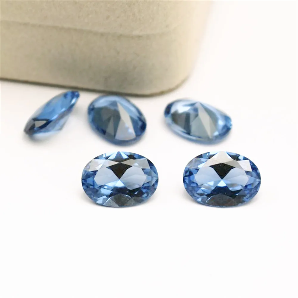 Высококачественный искусственный синий шпинель овальный граненый драгоценныйкамень в форме яйца синий шпинель драгоценный камень подходит для воскалитья BS012