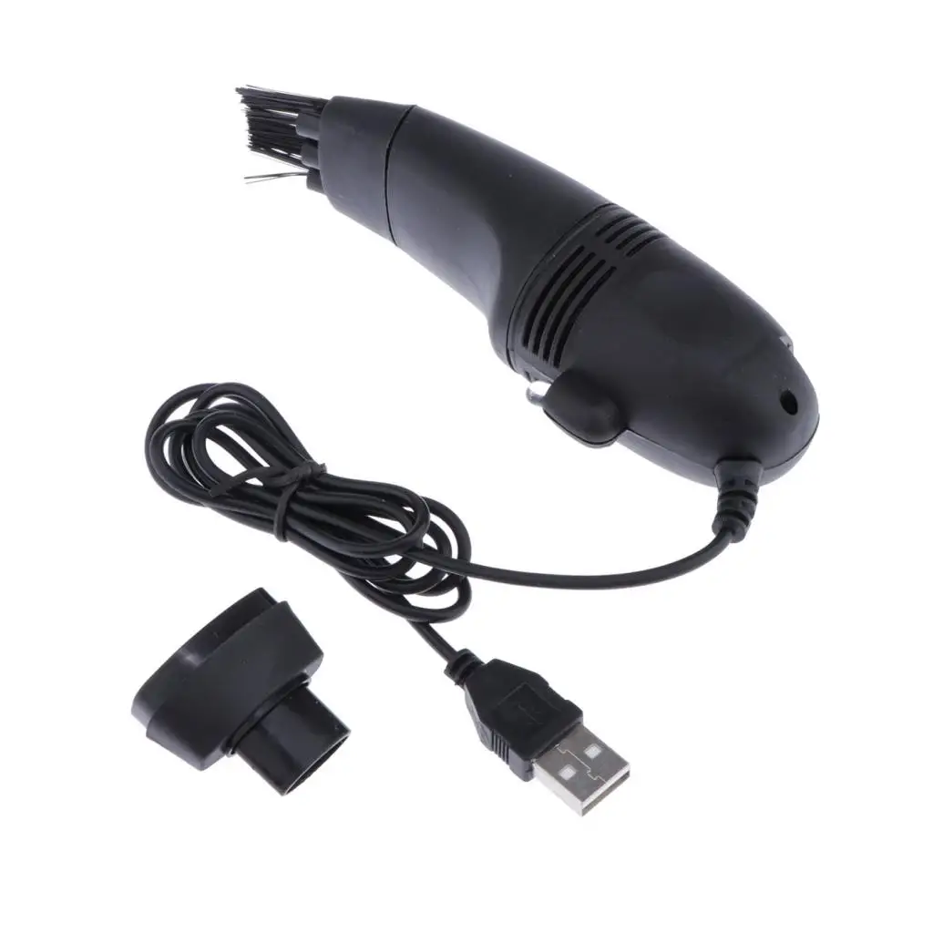 USB Mini Vacuum for Computer Laptop Model With Cord Brush Accessories Black