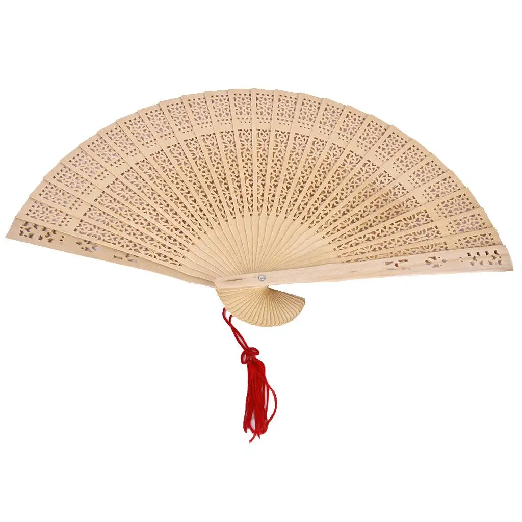 New Hot Sale Chinese Japanese Sandalwood Hand Fan Wooden Scented for Wedding Party Gift