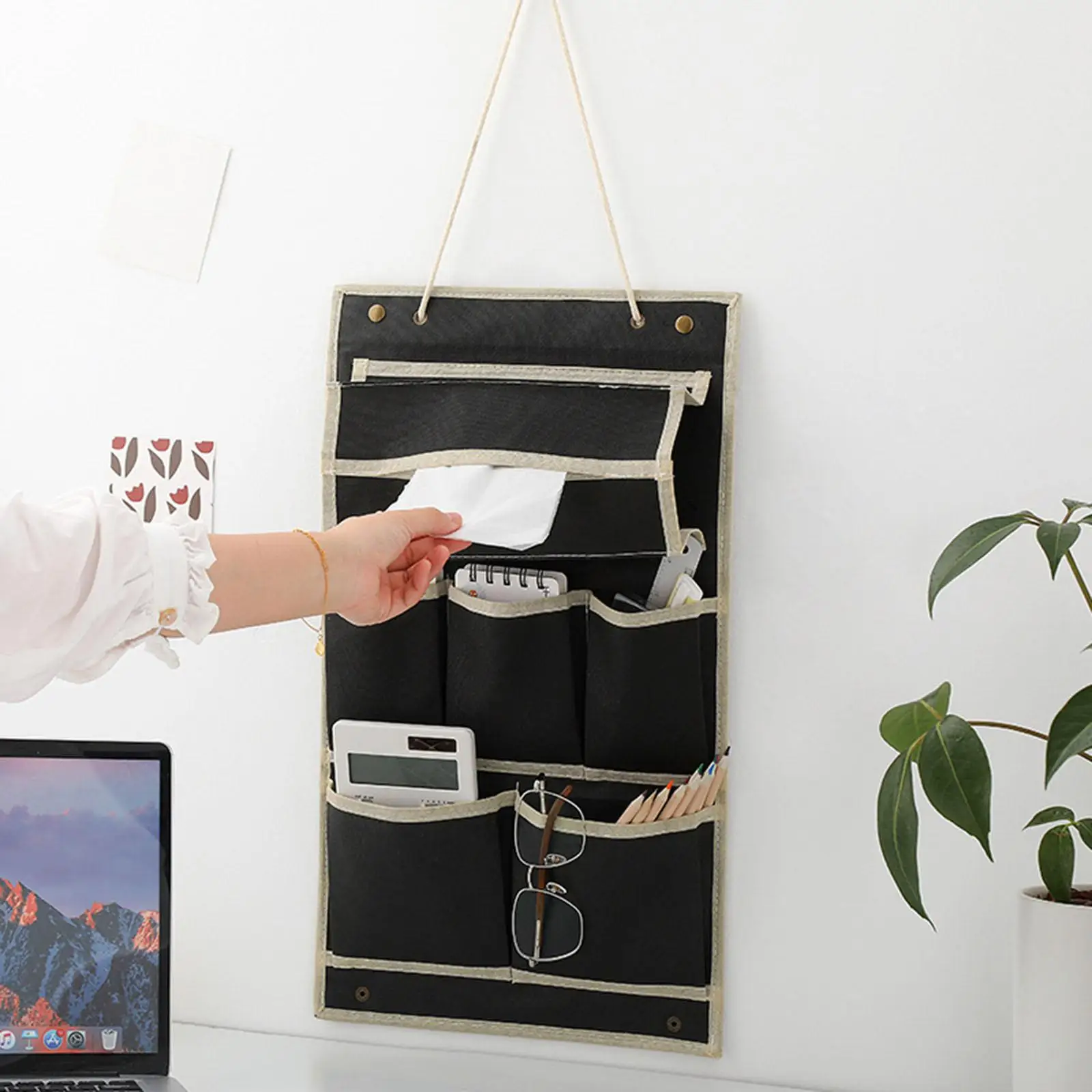 Wall Closet Hanging Storage Bag Organizer Tissue Holder Foldable Jewelry Keys Multiple Functions Pouch for Bedroom Car Kitchen