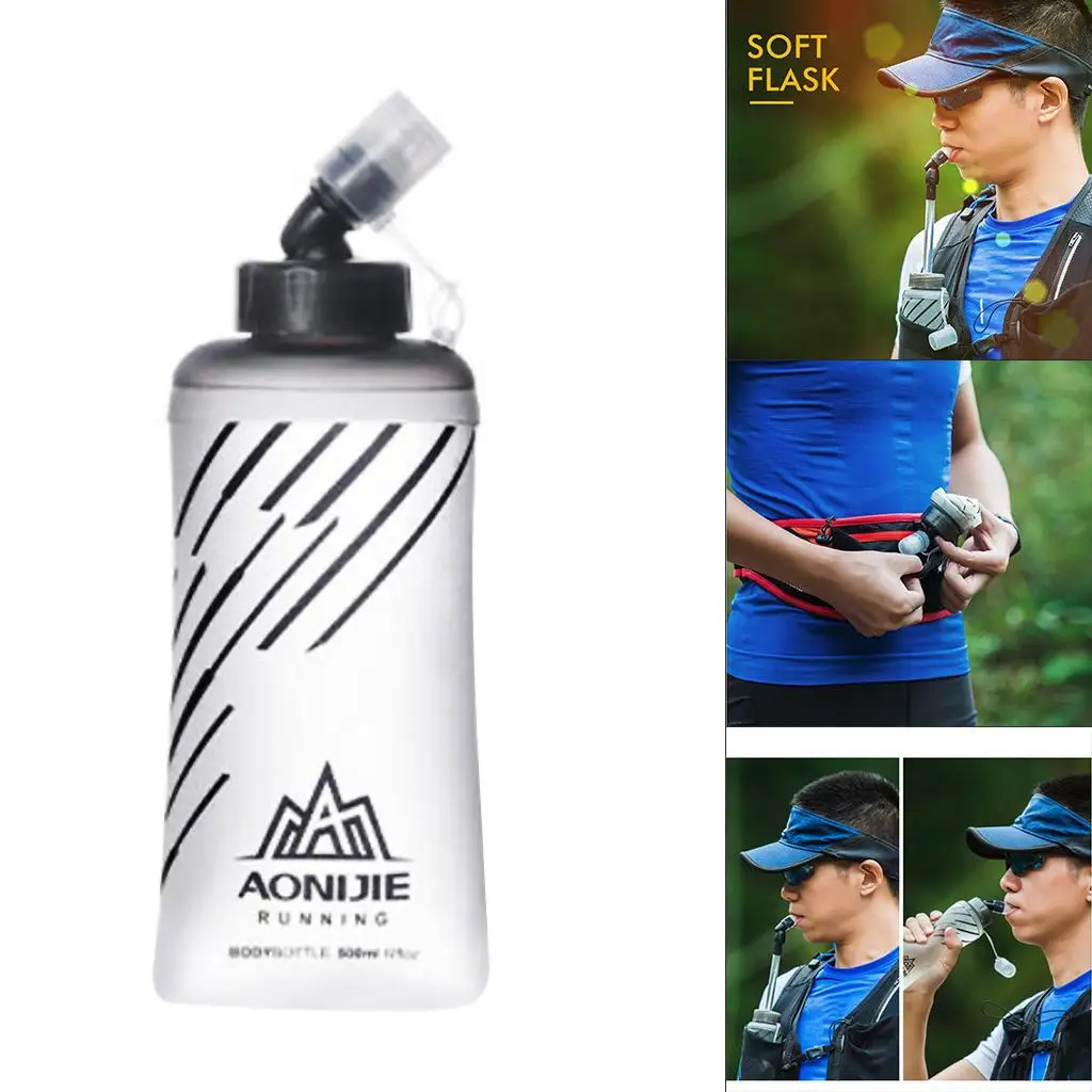 Foldable BPA Free Soft Running Water Bottle Sport Flask for for Running Hiking