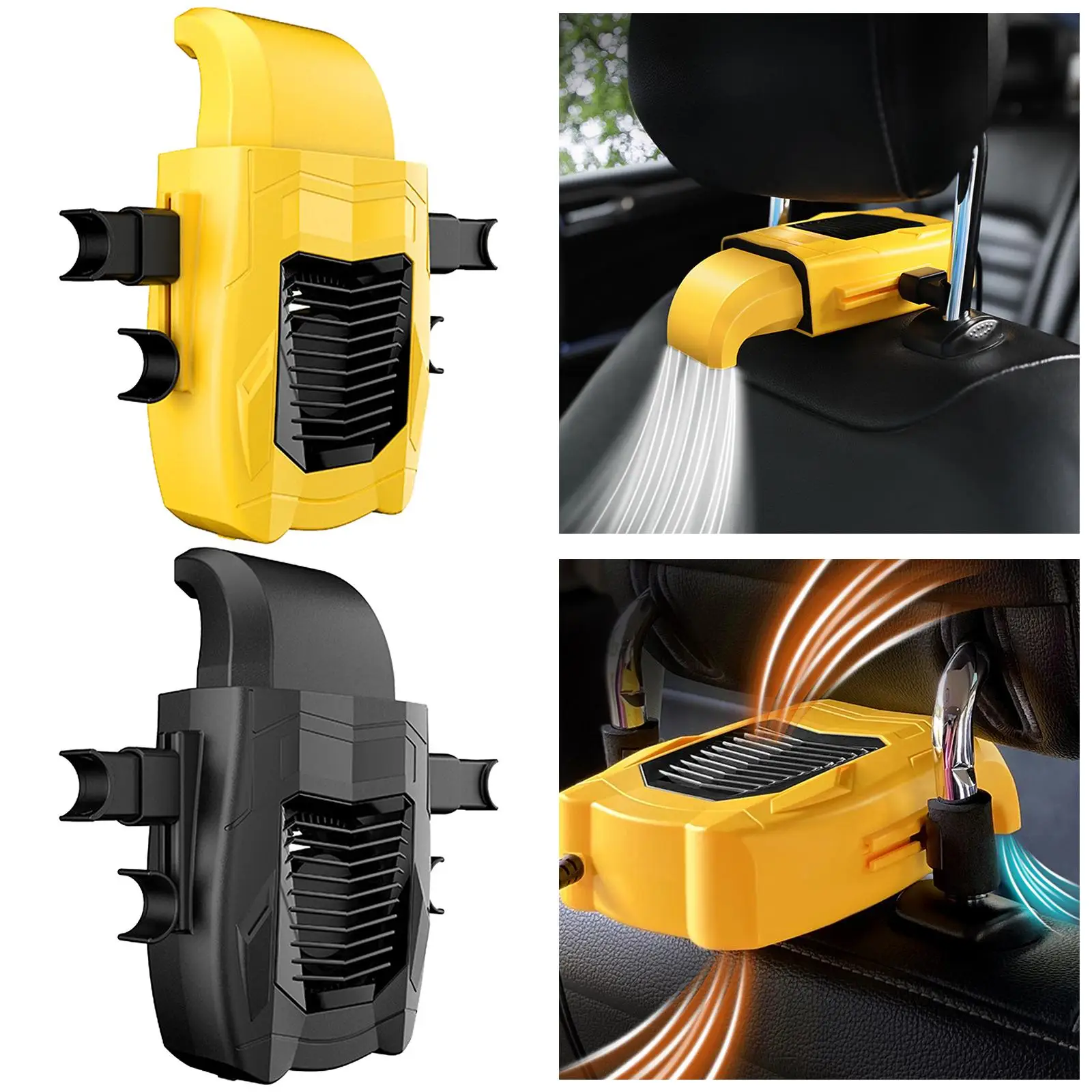 Car Seat Cooler Fan USB 12V 24V Wide Compatibility , Made of Sturdy ABS Material