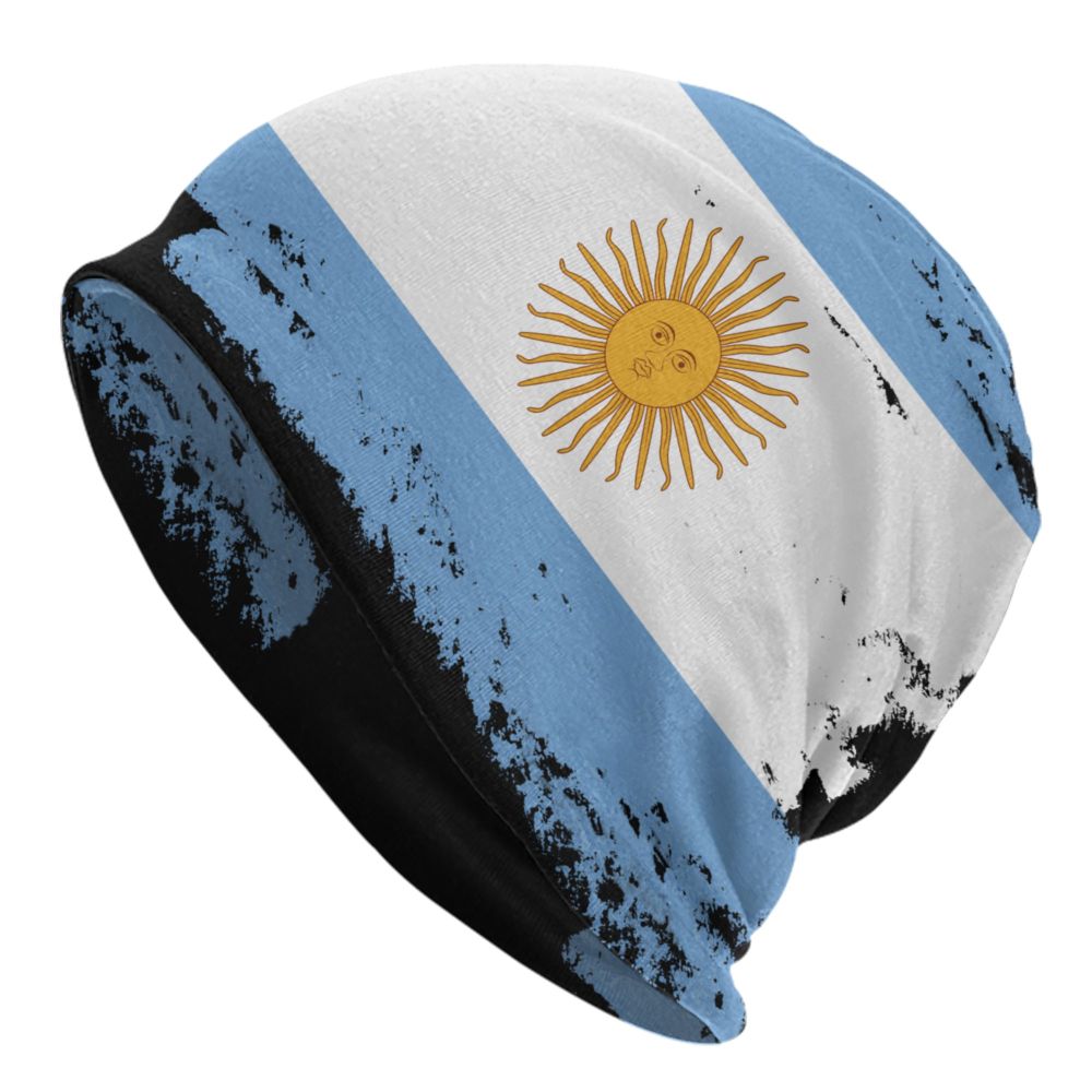 Benutzer definierte Flagge von Argentinien Schädel Mützen Mützen Männer Frauen Unisex Straße Winter warme Strick mütze Erwachsenen Motorhaube Hüte – Detail 31