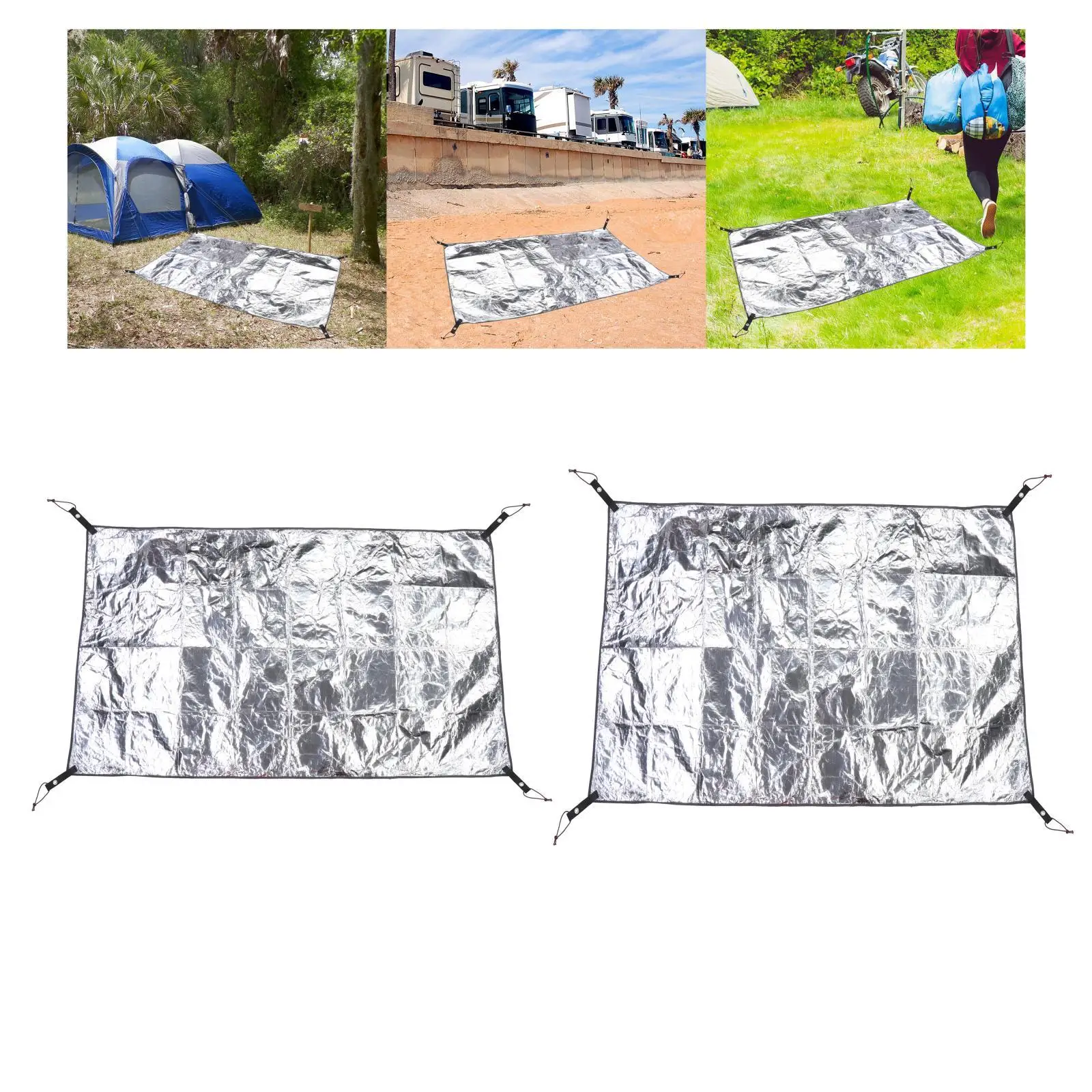 Camping Foil Sleeping Mat Waterproof Foldable Aluminium Heavy Duty Moistureproof Mattress 1Pcs for Tent Ground Hiking Festival