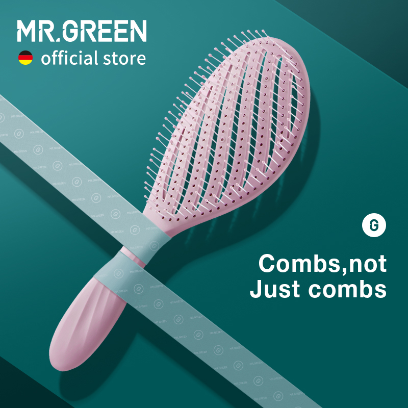 Best of MR.GREEN Hollow Out Hair Brush Scalp Massage Combs Hair Styling Detangler Fast Blow Drying Detangling Tool Wet Dry Curly Hair Reviews & Tips