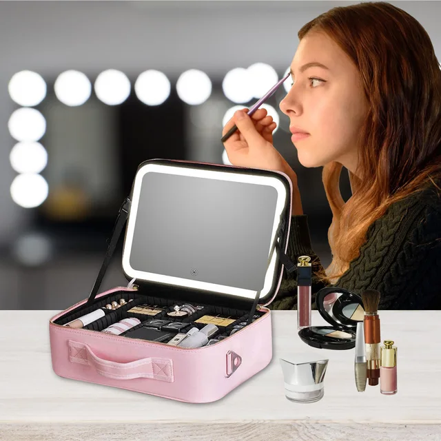 Rownyeon Clear Makeup Case Toiletry Bag Travel Makeup Train Case Portable  Cosmetic Organizer Transparent Bag Black - AliExpress