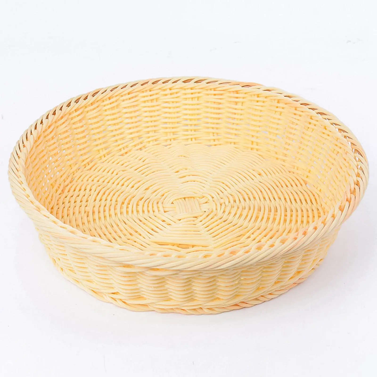 Wicker Woven Bread Basket Tabletop Food Serving Baskets Tray for Fruits Breakfast Home Vegetables Dining Coffee Table