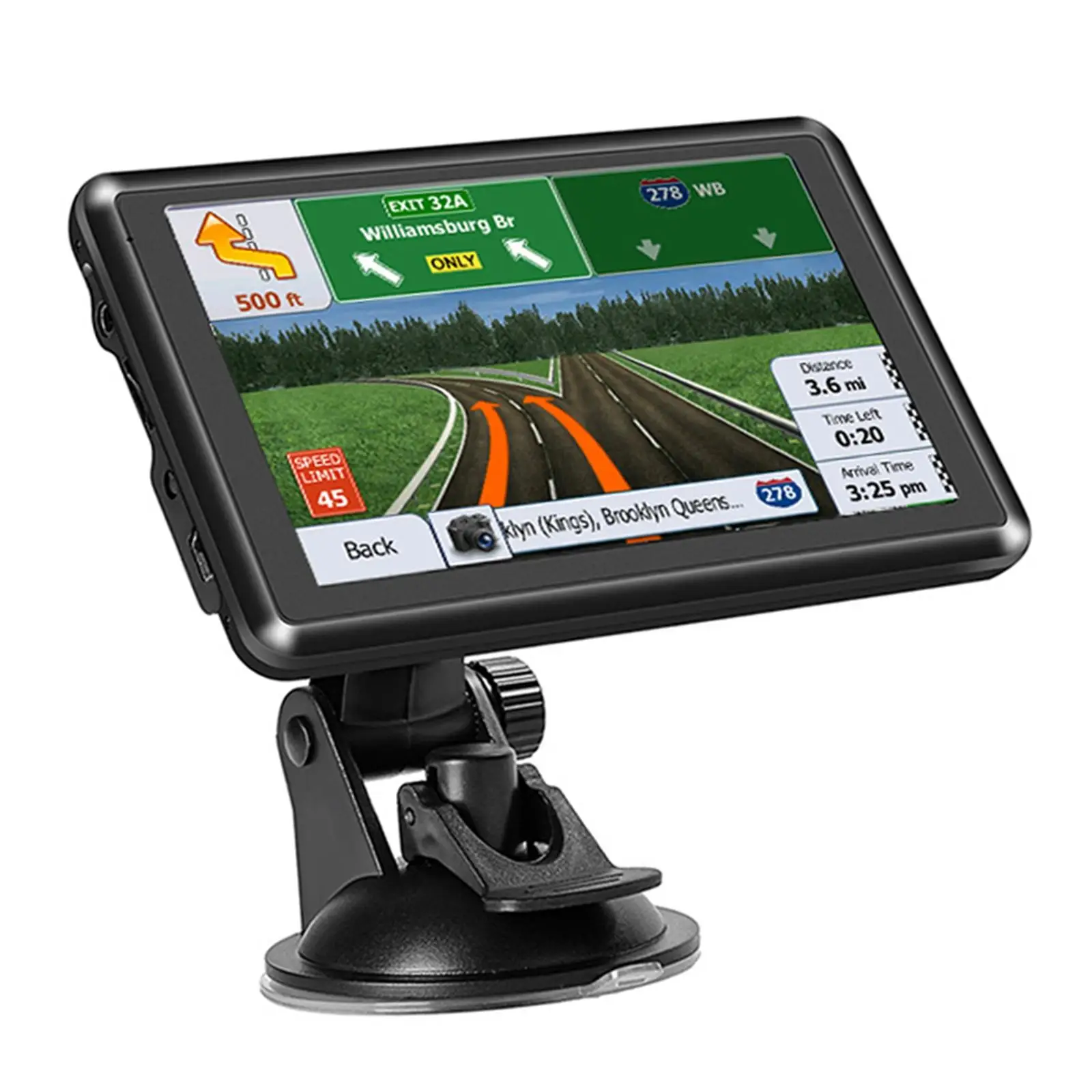 5 inch GPS Navigation Touchscreen Stereo FM Transmitter Portable Safe Driving Guidance GPS Satellite Navigation System for Car