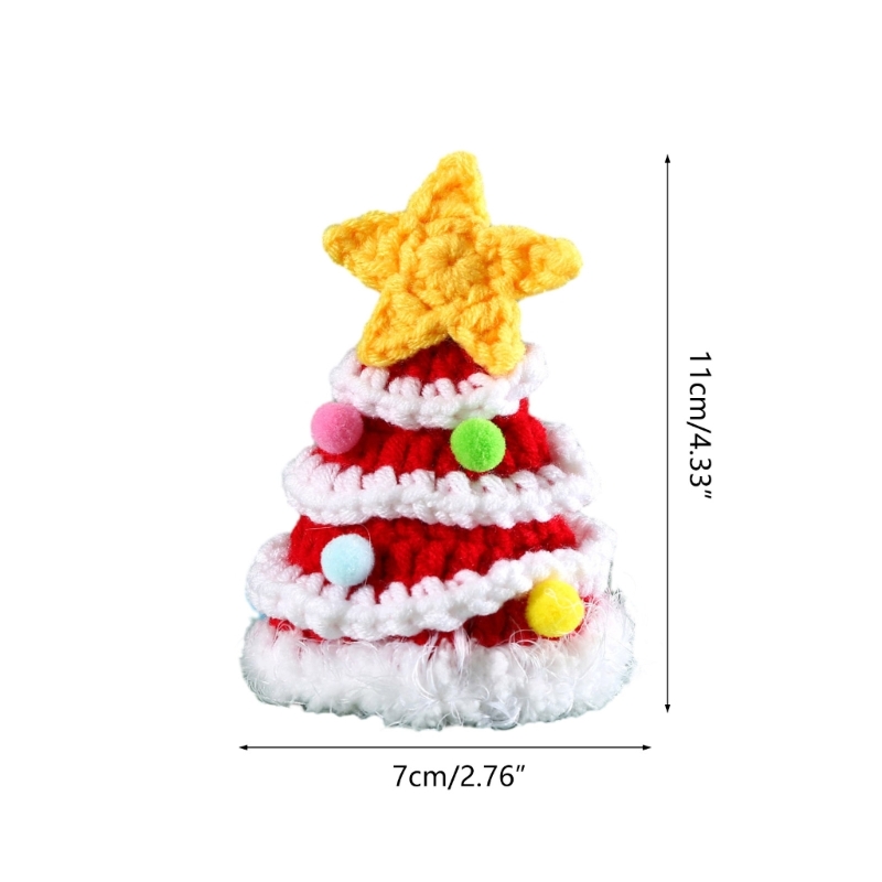 Title 6, Knit Christmas Tree Hat for Dog Cats Bandanas H...