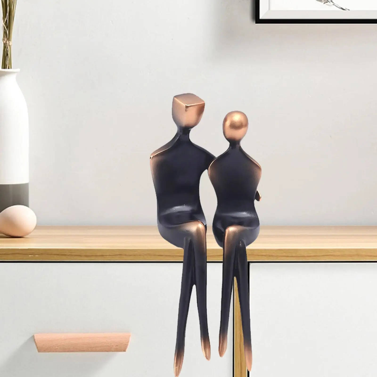 Abstract Art Figurine Handcraft Nordic Style Couple Sculpture for Living Room Cabinet Office Table Centerpiece Decoration