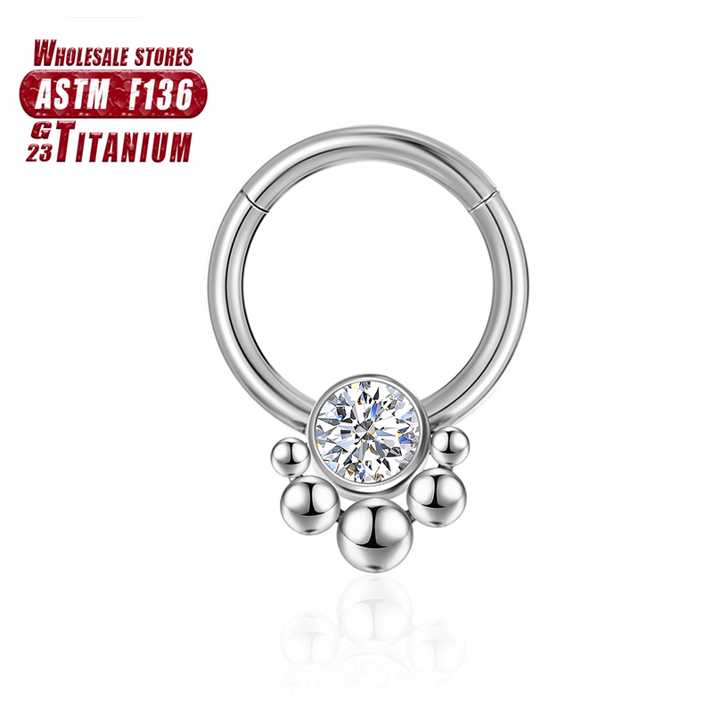 G23 Titan Piercings Knorpel Tragus Ohrringe Zirkon Nasenringe Septum 16G Scharnierabschnitt Helix Schmuck für Frau Zubehör – Detail 2