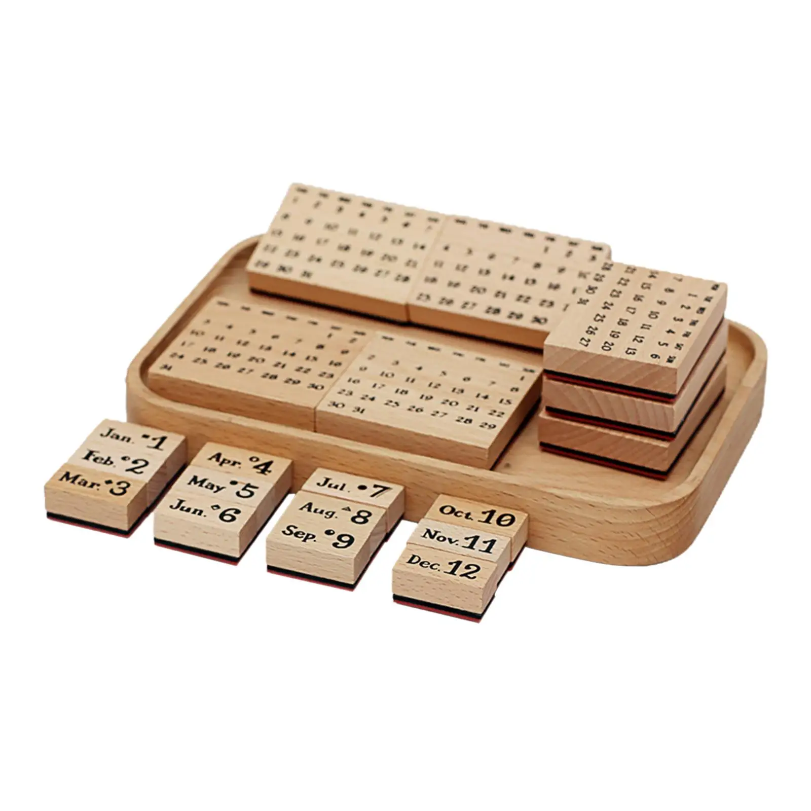 Calendar Wooden Stamps Lightweight Sturdy for Drawing Journaling Accessories