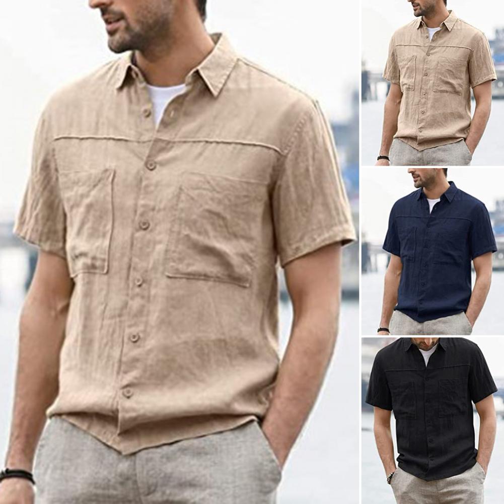 Summer Men's Shirt Cardigan Red