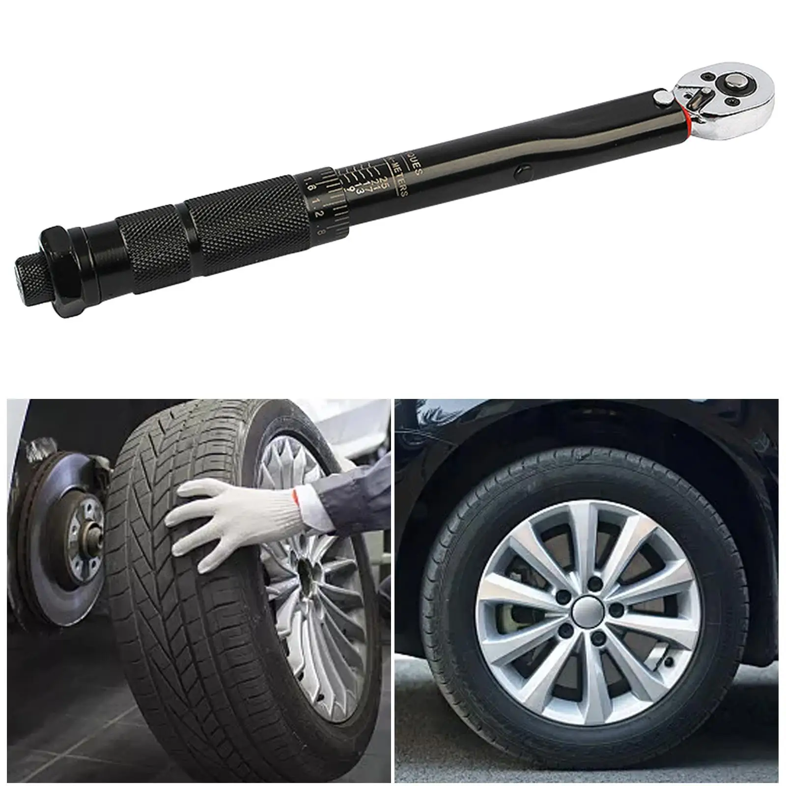 1/4-Inch Drive Click Torque Wrench Adjustable Precise 2-24nm Ratchet Wrench for Equipment Installation Replacing Spark Plugs