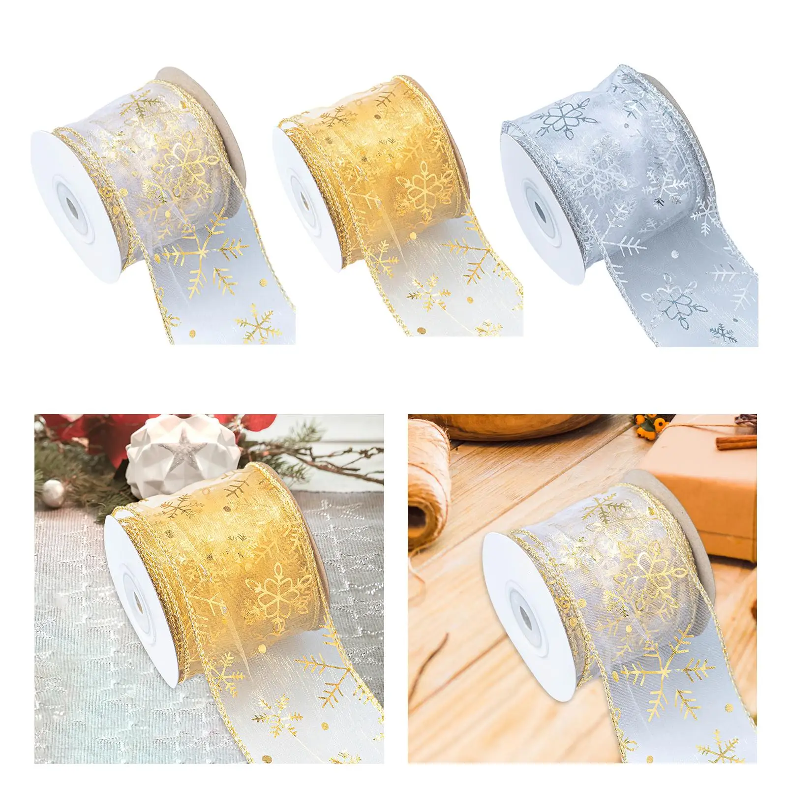 Christmas Ribbon Comfortable to Touch Accessory 9M Decorative Cute Premium Material DIY Crafts for Decoration Gift Packaging