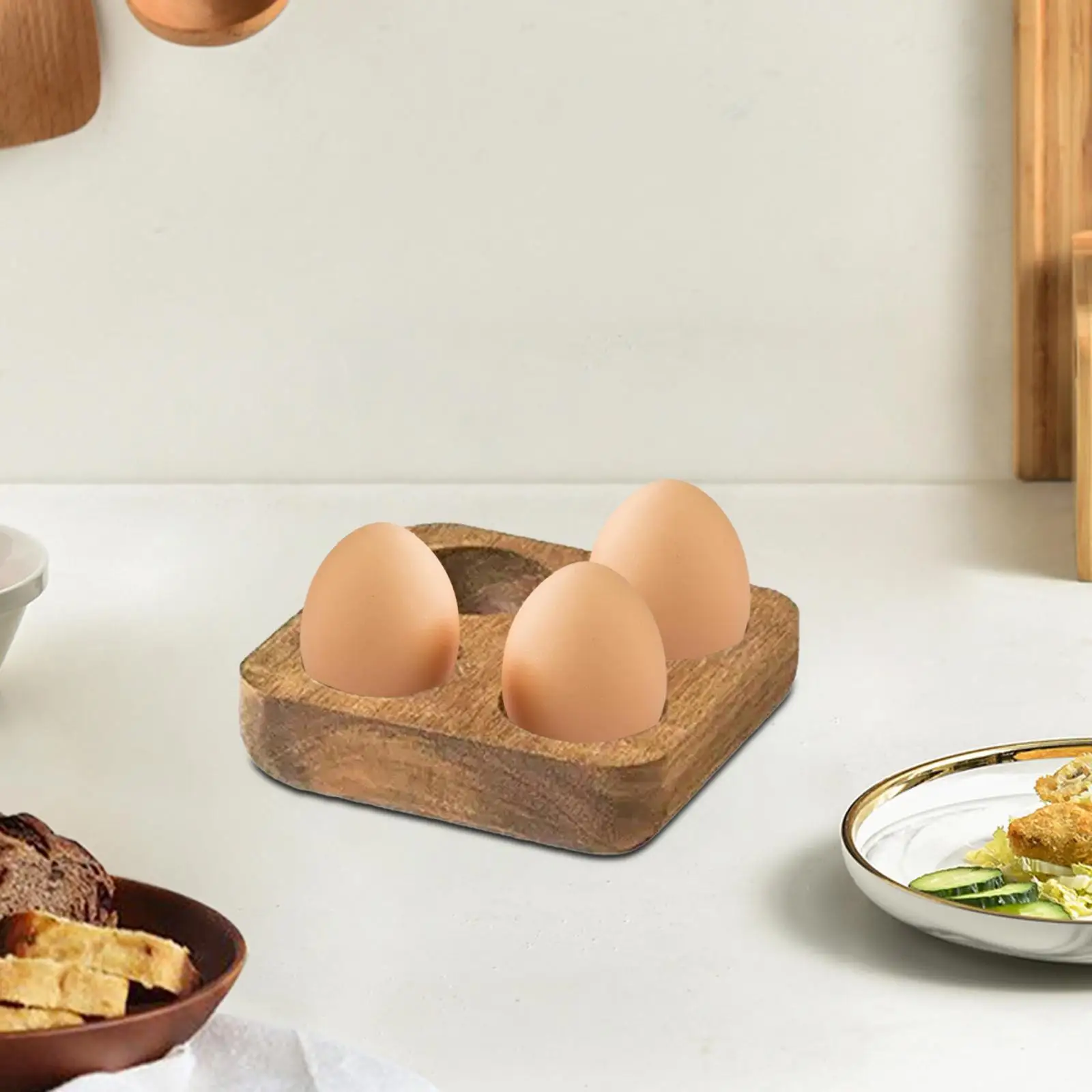 Egg Holder Double Row 4 Grid Portable Egg Tray Egg Organizer Rack for Countertop Refrigerator Household Supermarket Pantry