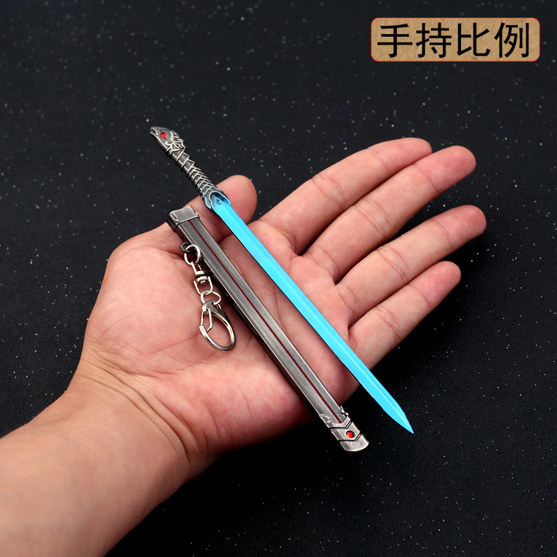 16cm WangShu Schwert Antikes Chinesisches Metall-Kampfwaffenmodell Spiel-Anime-Zubehör Heimdekoration Ornament Kunsthandwerk für Männer – Detail 2