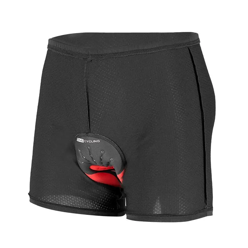 Men`s Padded Bicycle Cycling Underwear Shorts Mountain MTB Shorts Riding Bike Sport Underwear Sponge Gel Breathable Black
