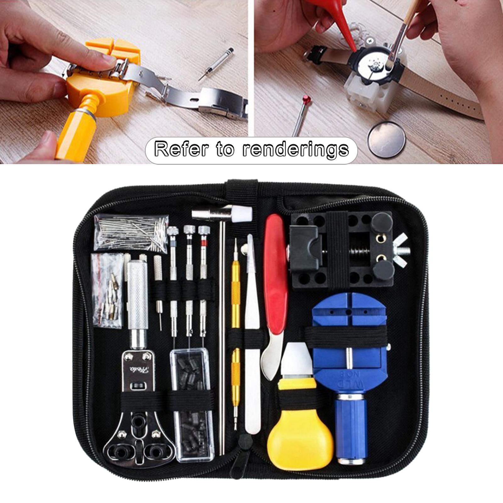 Professional 147 Pcs Watch Repair Tool W/ Storage Bag Hammer Opener Home Use