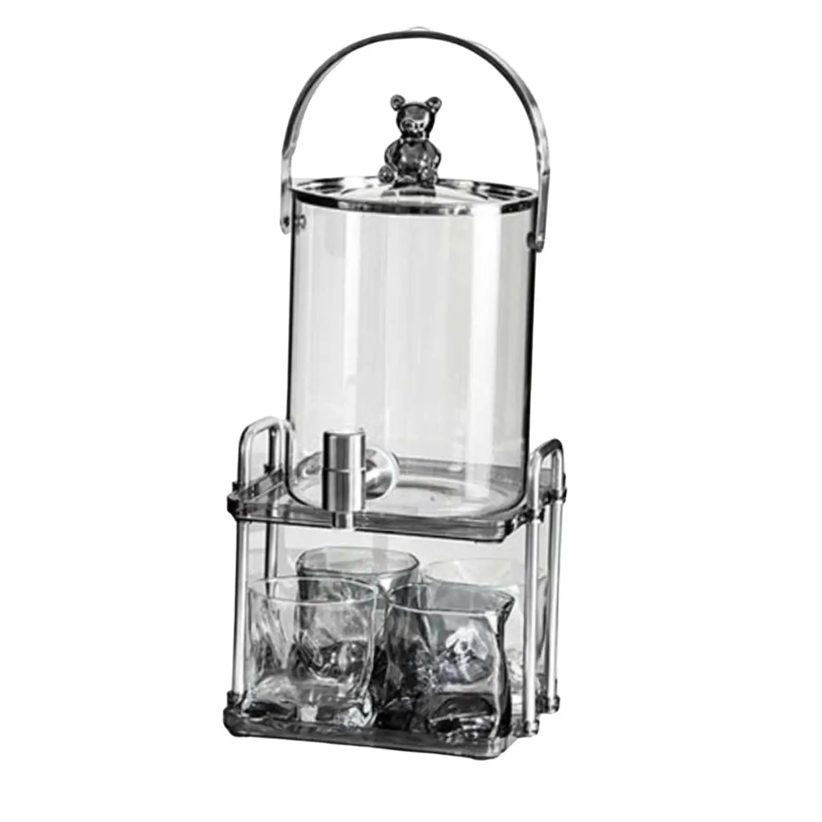 Water Kettle Set with Bracket Large Capacity Juice Jar 3L Iced Beverage Dispenser for Dining Room Home Kitchen Fridge Lemonade