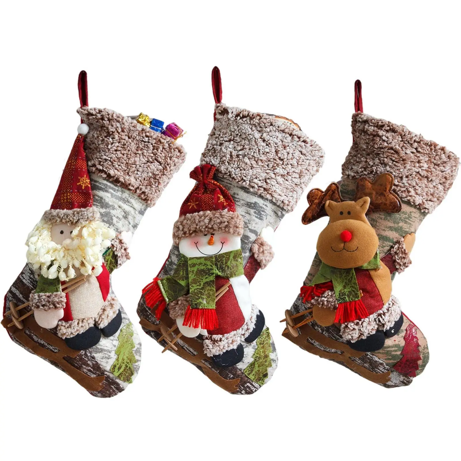 Christmas Stocking Socks Gift Bag Candy Pouch Christmas Tree Hanging Adults Kids for Home Party Holiday Decor