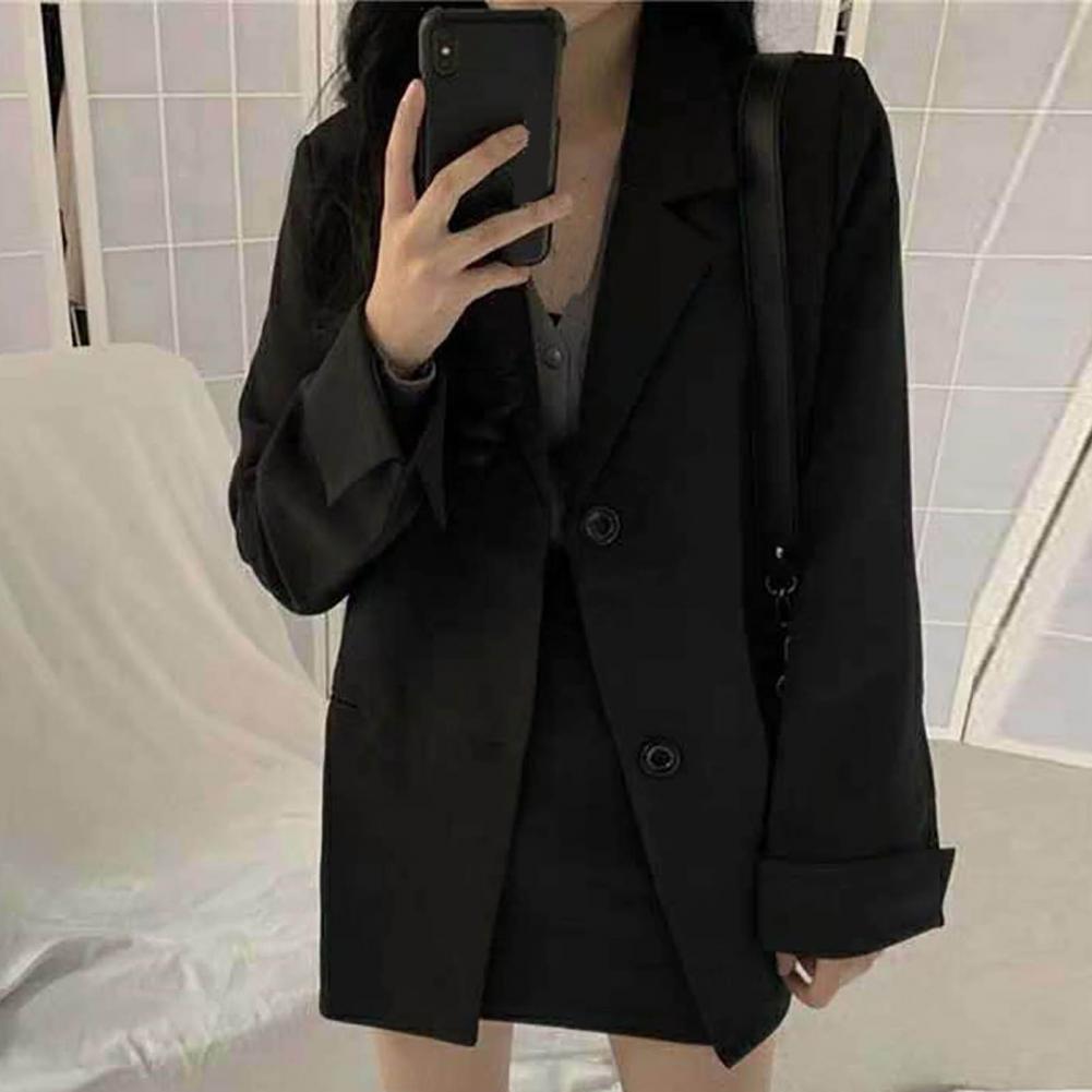 Title 4, Women Blazer Turn-Down Collar Single Breasted A...