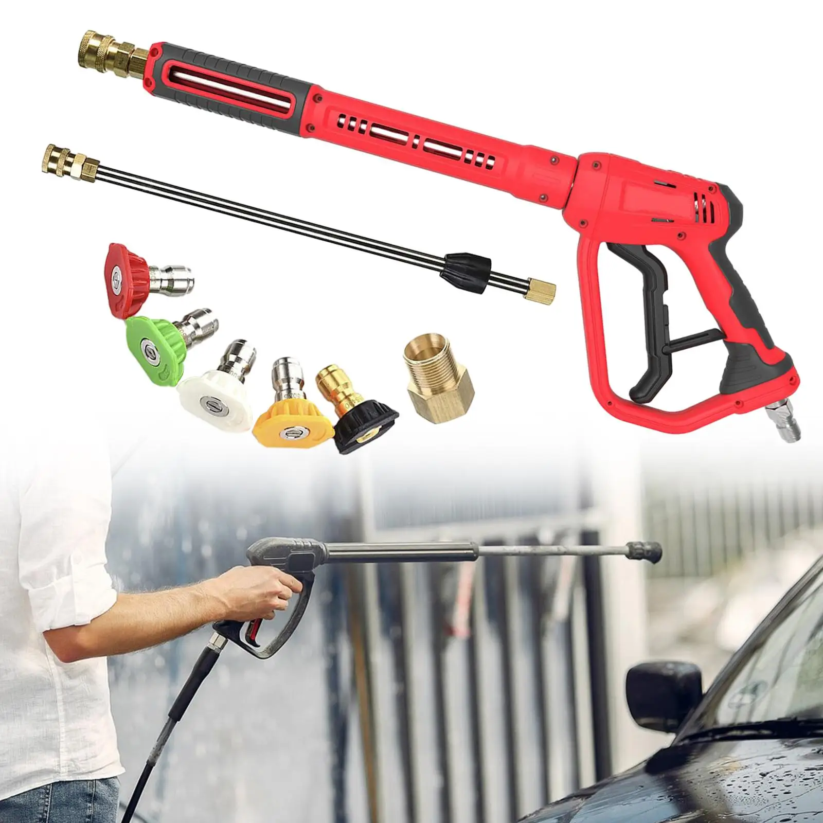 High Pressure Washer Rod Car Wash Accessories High Pressure Washer Nozzles for Washing Cars Irrigate Watering Flowers Lawns Care