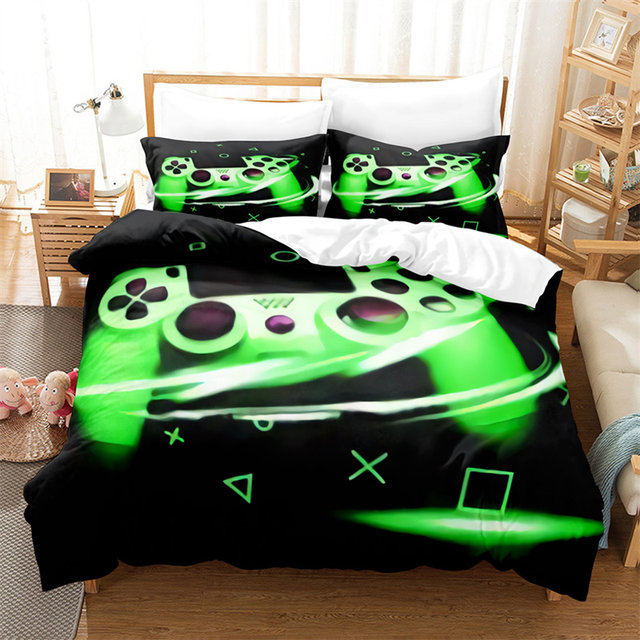 3D Game Controller Print Bedding Comforter Set Twin Full Queen King Size Gamepad Bed Duvet Cover Set & Pillowcase for Fan