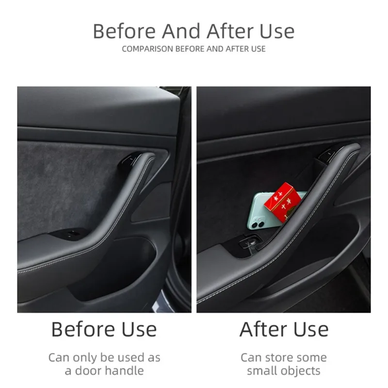 For Tesla Model 3/3 Highland Y/Y Juniper Car Side Door Handle Storage Box ABS/Fl