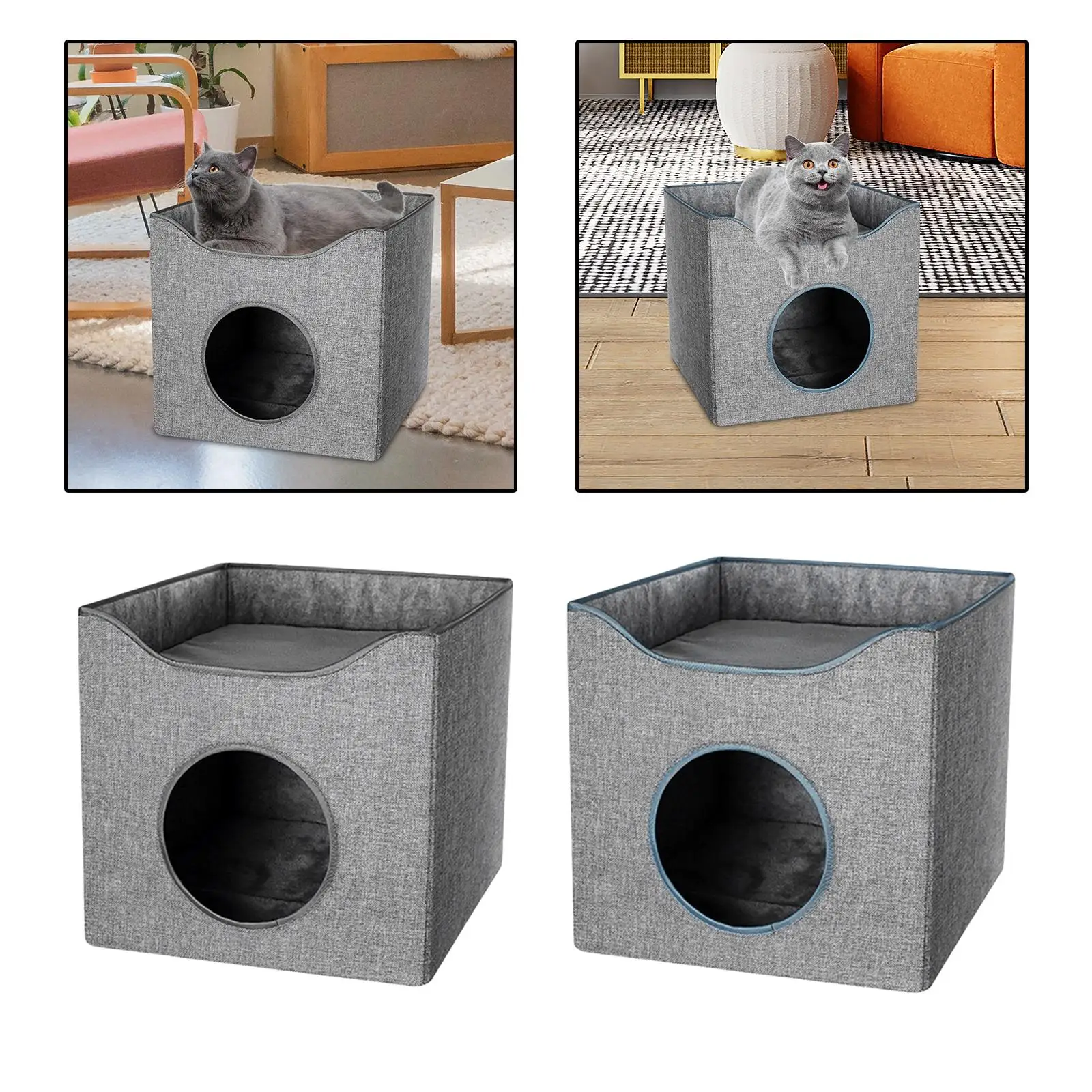 Pet Cat Bed Nest Dog House Universal Double Layer Foldable Warm Comfortable Winter Sleeping Bed Cave Puppy Kennel Pet Supplies