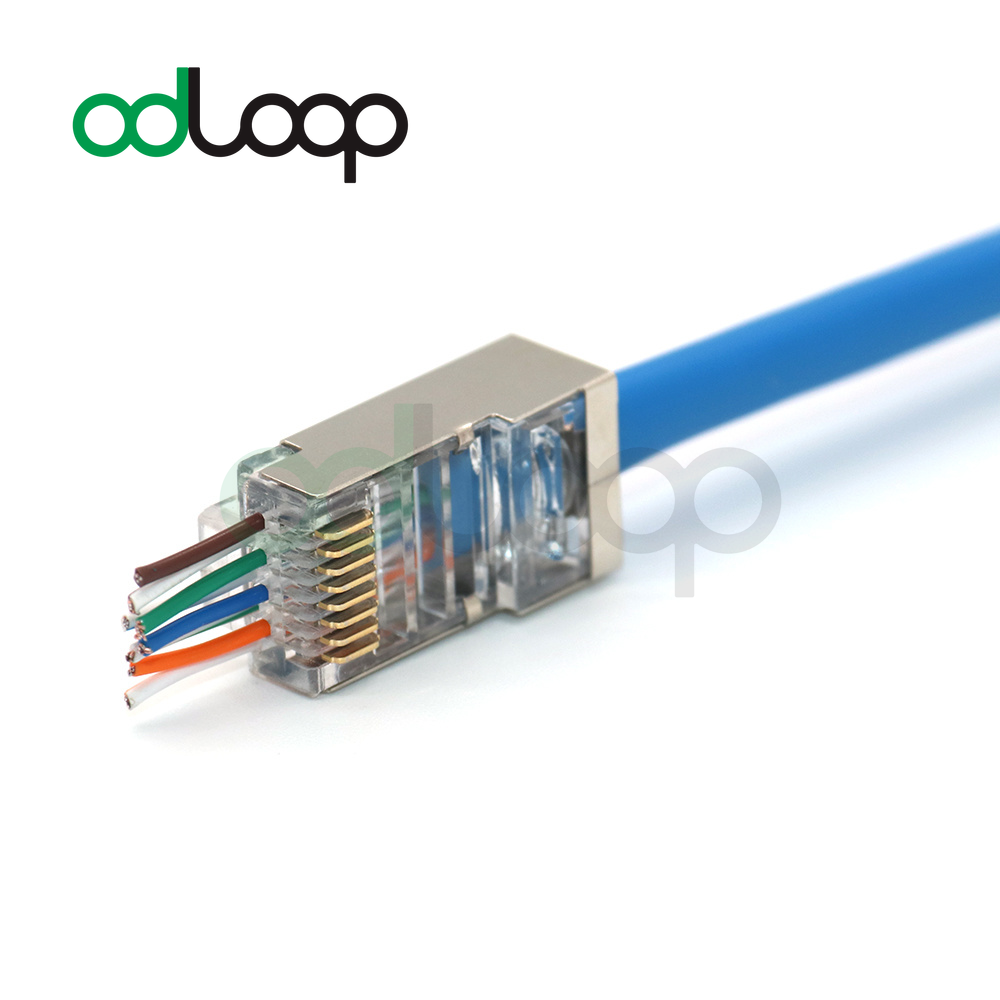 conector 8p8c chapeado a ouro plugues modulares para o cabo de ethernet