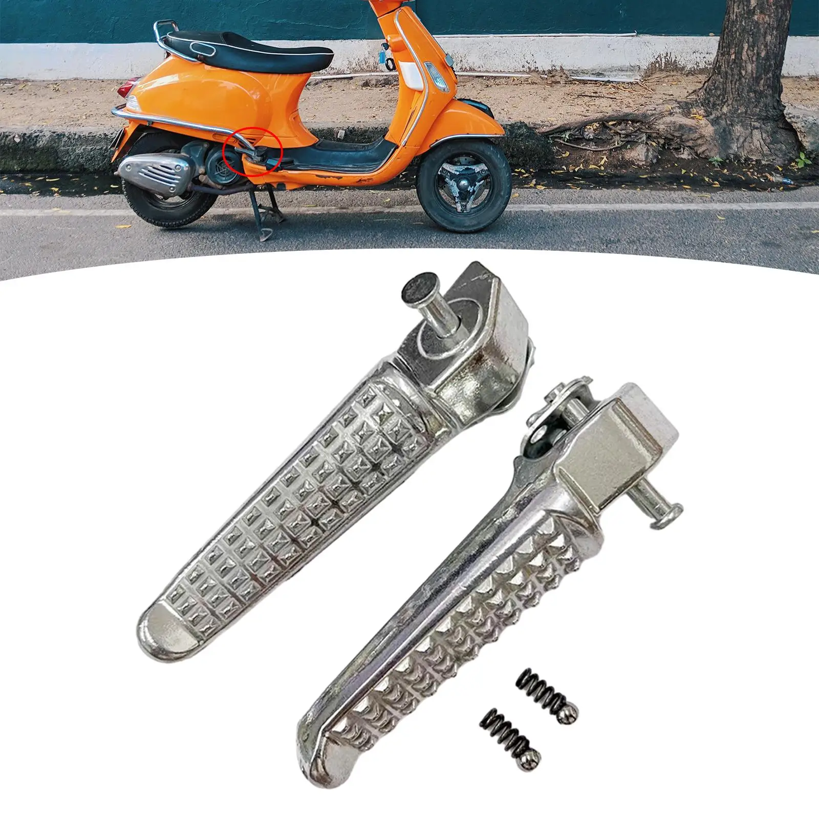 2Pcs Motorcycle Rear Foot Pegs Direct Replaces Easy Installation Durable 115x18mm Motorcycle Accessories Stainless Steel