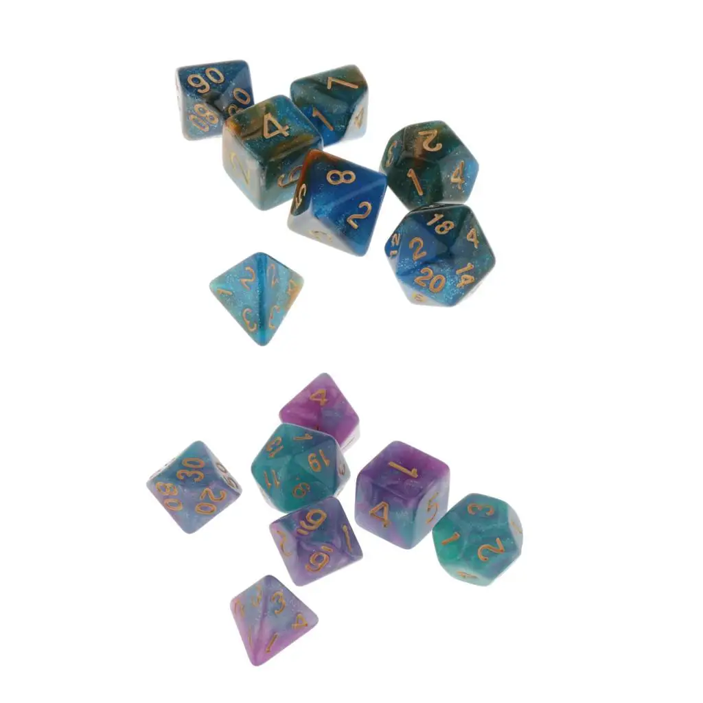 14 Pack Polyhedral  for RPG Role Playing Games  D8 D10 D12 D20