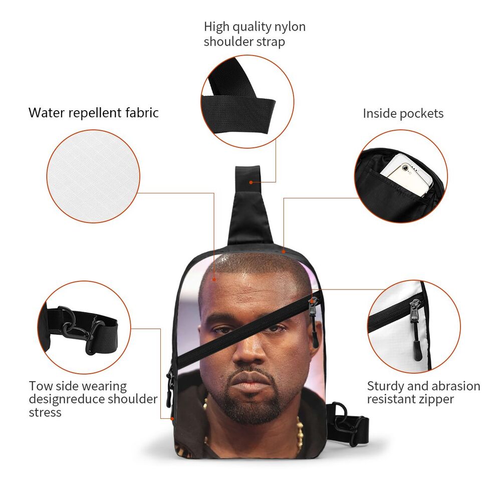 Engraçado Kanye West Meme Sling Peito Crossbody