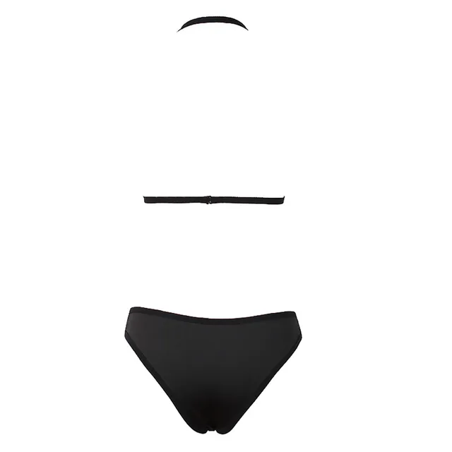 Conjunto de sujetador Sexy con escote en V profundo para mujer, ropa  interior íntima, Bralette negro, conjuntos de lencería erótica